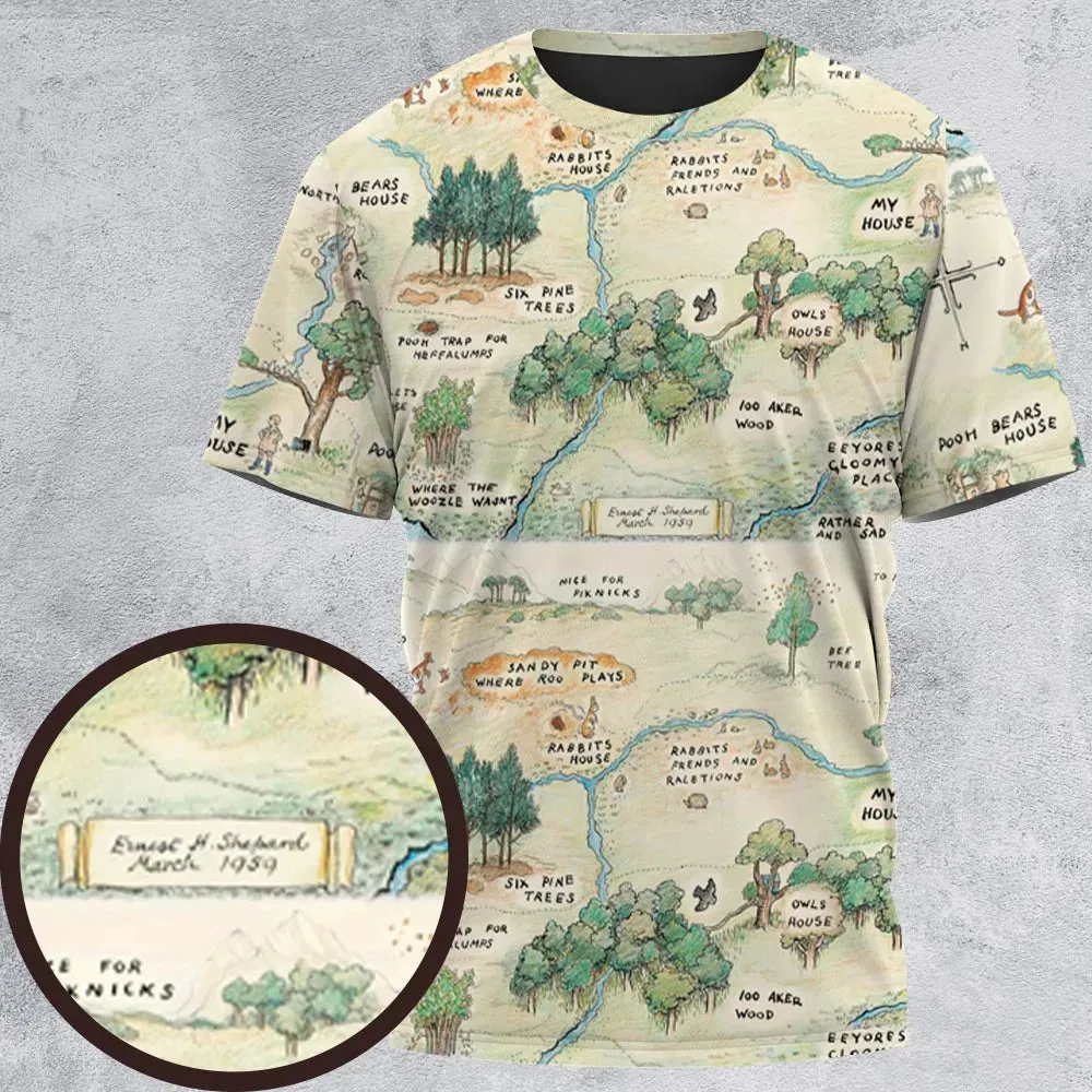 Hundred Acre Wood Map All-Over Print Unisex T-Shirt - 2