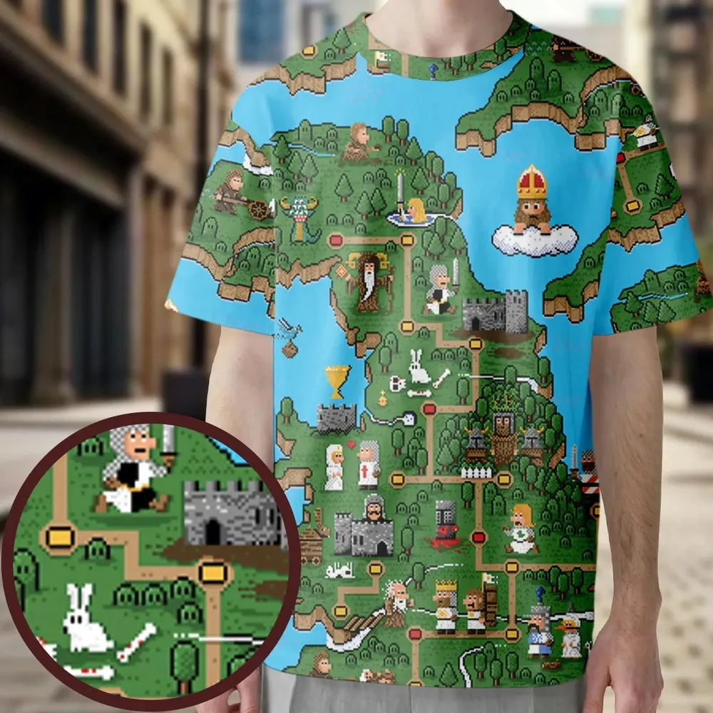 Pixel Art Python Monty Python All-Over Print Unisex T-Shirt - 4