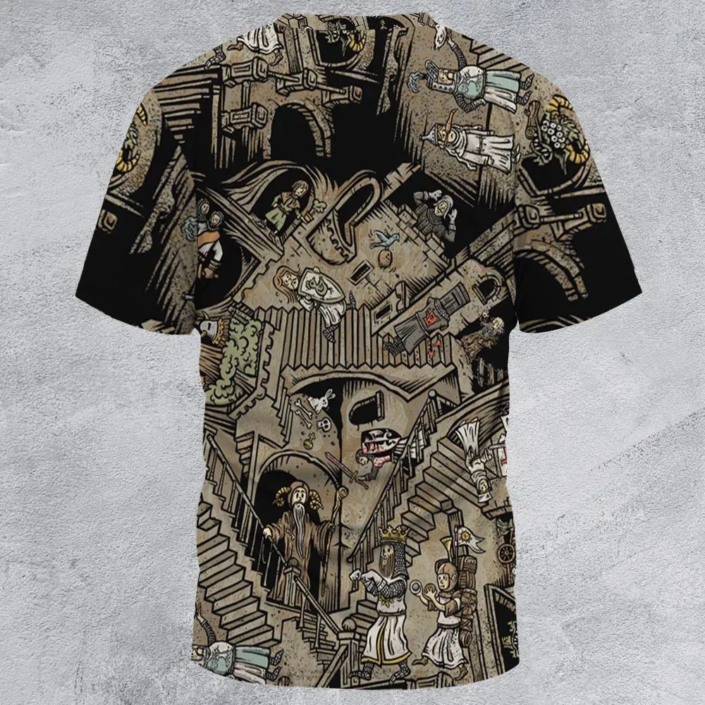 Monty Escher’s Relativity All-Over Print Unisex T-Shirt - 2
