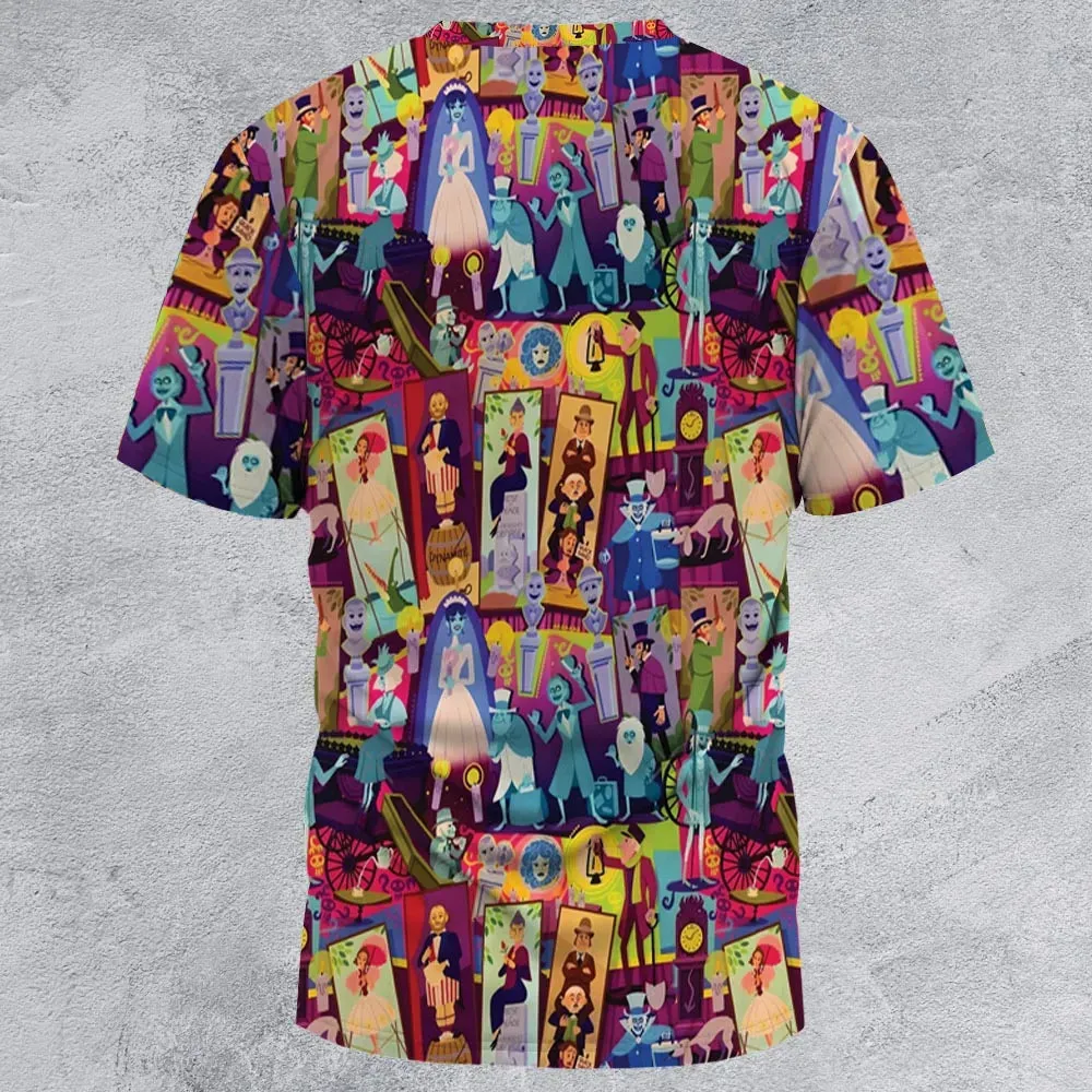 Retro Mansion Collage All-Over Print Unisex T-Shirt - 3