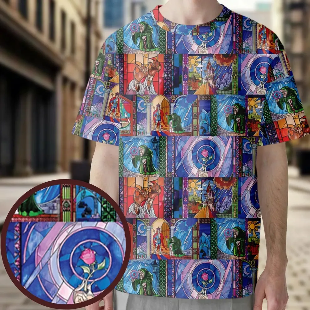 Beauty And The Beast Story Windows All-Over Print Unisex T-Shirt - 3