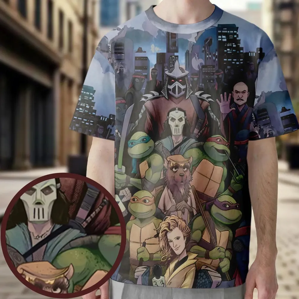 Turtles vs Ninja Teenage Mutant Ninja Turtles All-Over Print Unisex T-Shirt - 4