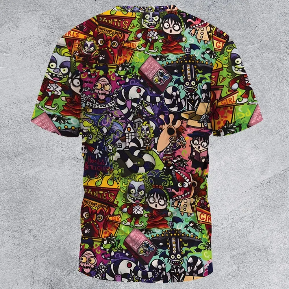 Spooky Chic Beetlejuice All-Over Print Unisex T-Shirt - 3