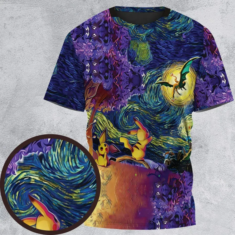 Pokemon Starry Night Campfire All-Over Print Unisex T-Shirt - 2