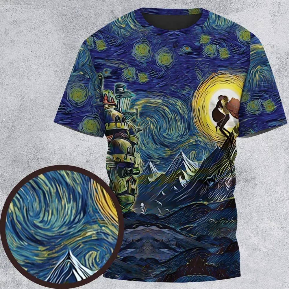 Howl’s Moving Castle Starry Night All-Over Print Unisex T-Shirt - 2