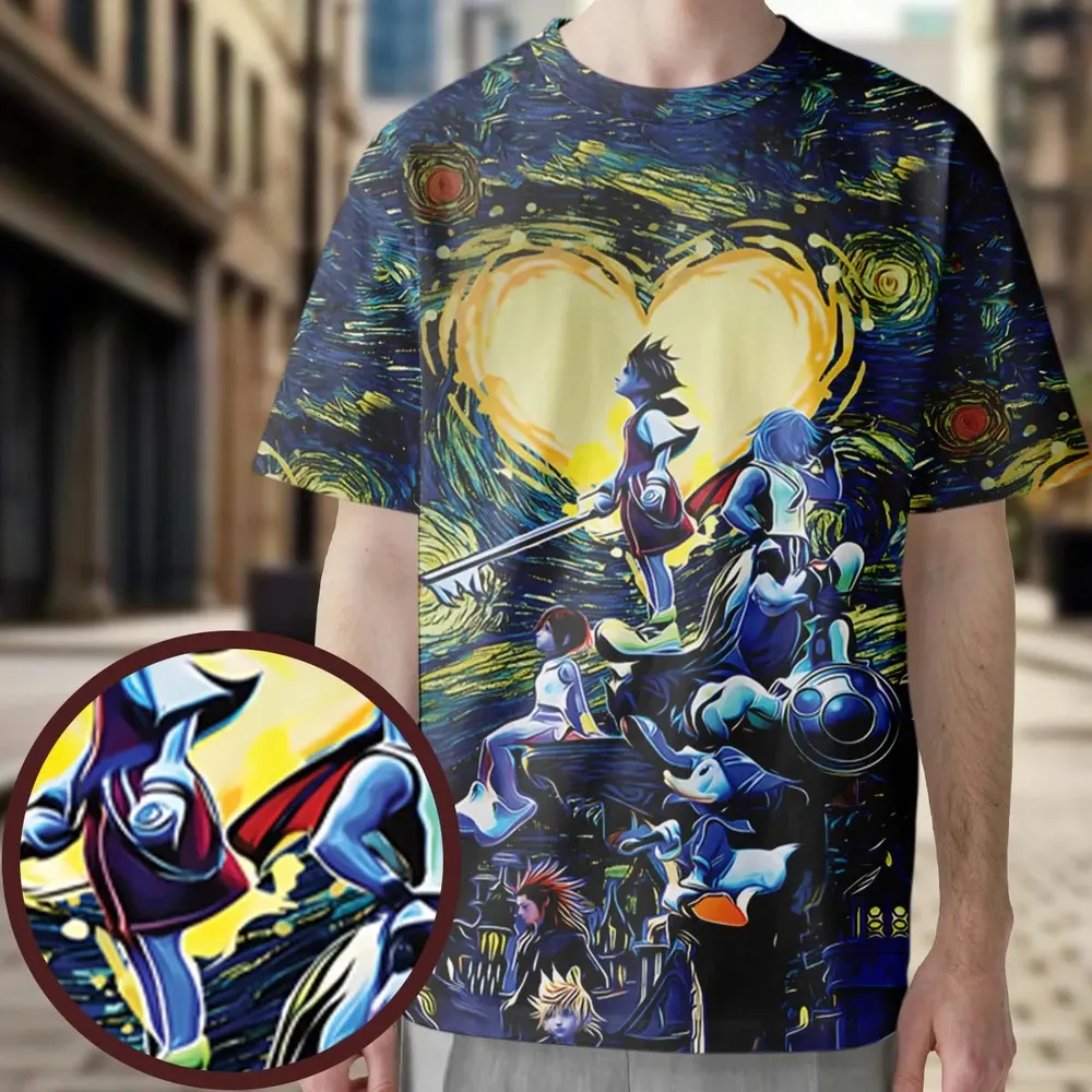 Kingdom Hearts Starry Night All-Over Print Unisex T-Shirt - 4