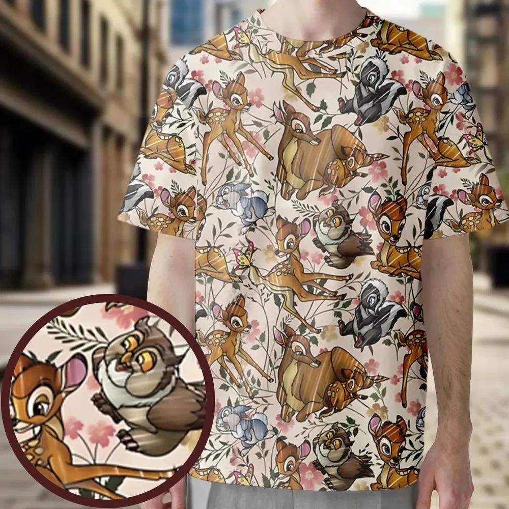 Little Wild Bambi All-Over Print Unisex T-Shirt - 4