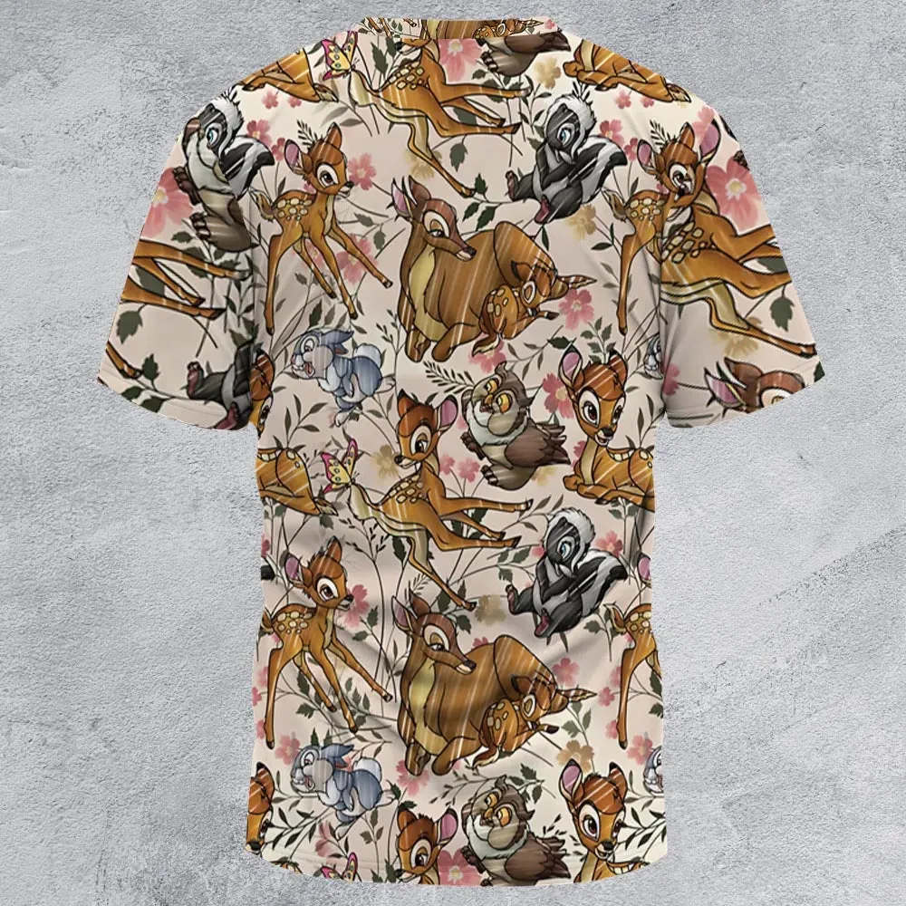 Little Wild Bambi All-Over Print Unisex T-Shirt - 3