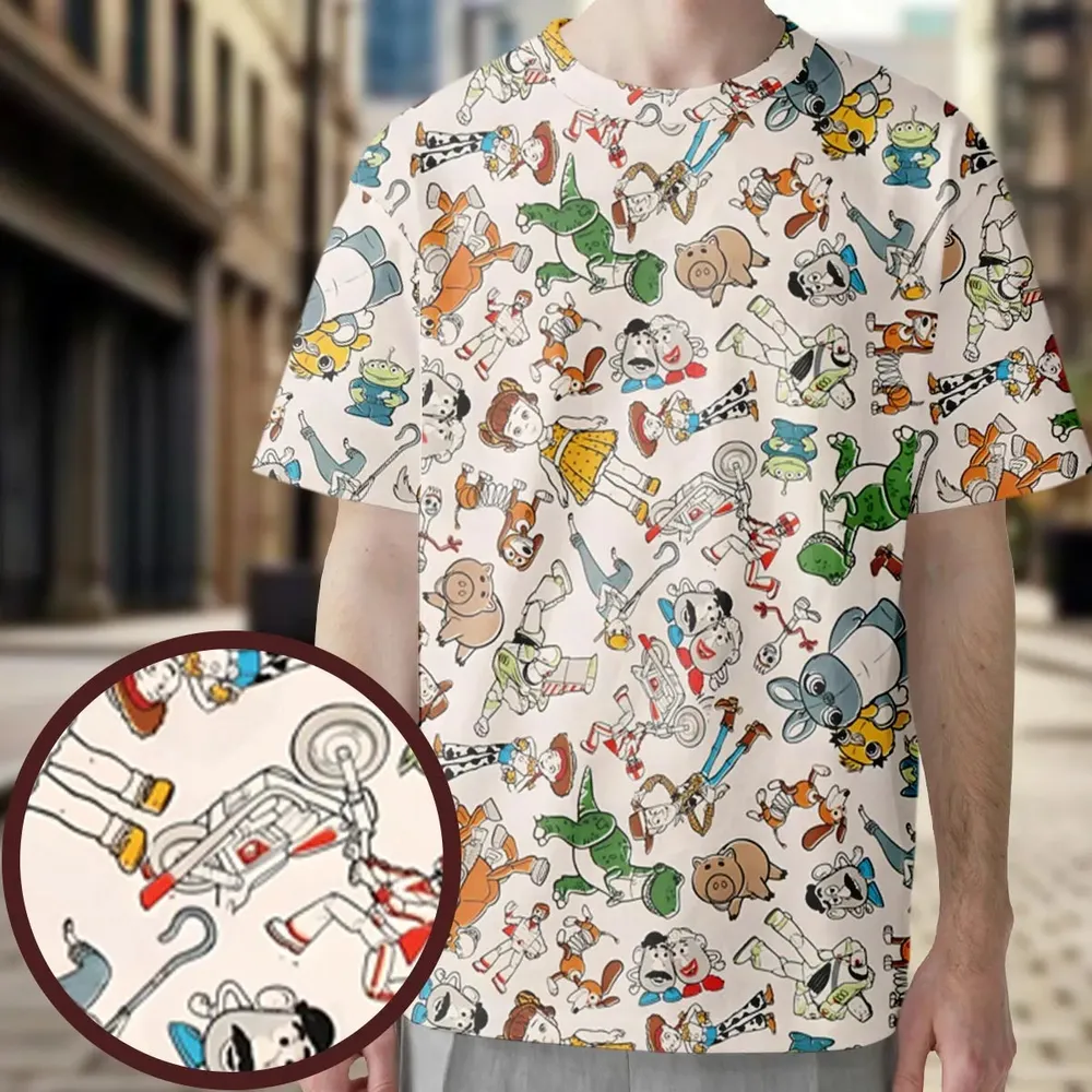 Toy Story Toss Pattern All-Over Print Unisex T-Shirt - 3