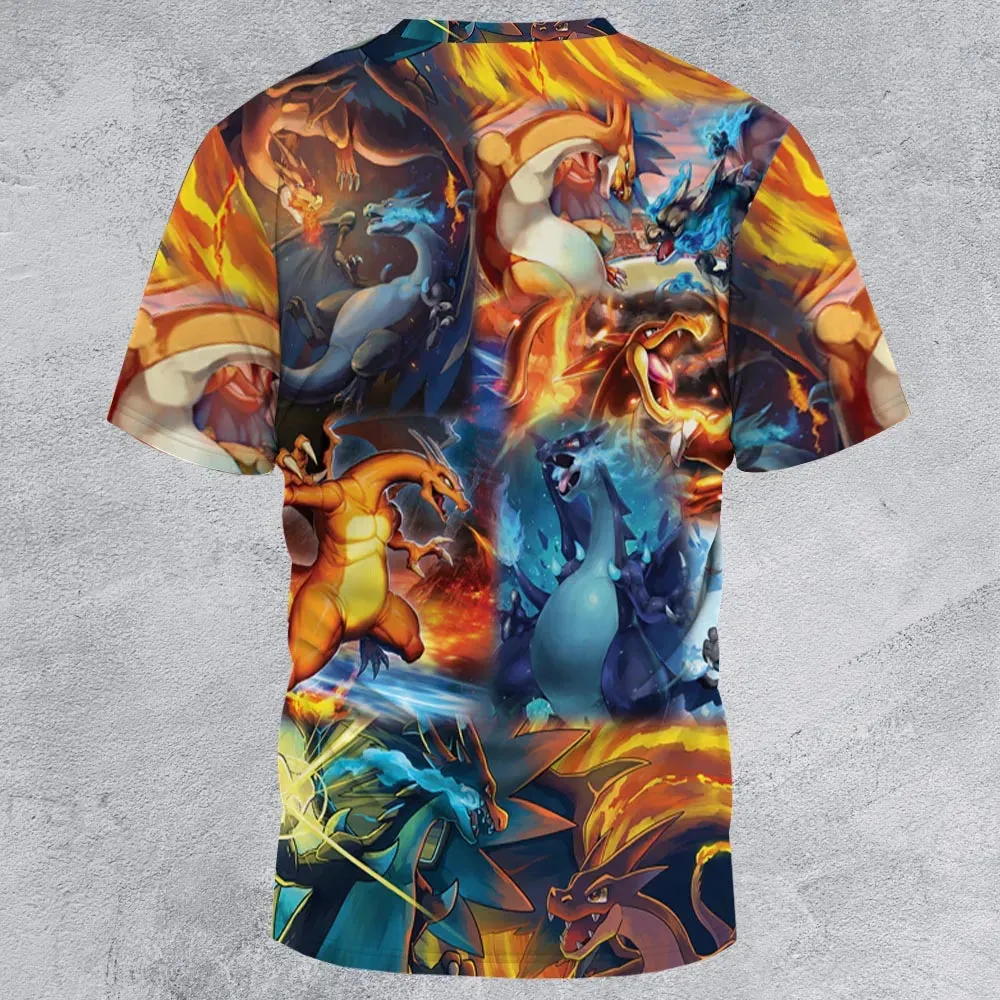 Charizard Ice Fire Dragon Combat All-Over Print Unisex T-Shirt - 2