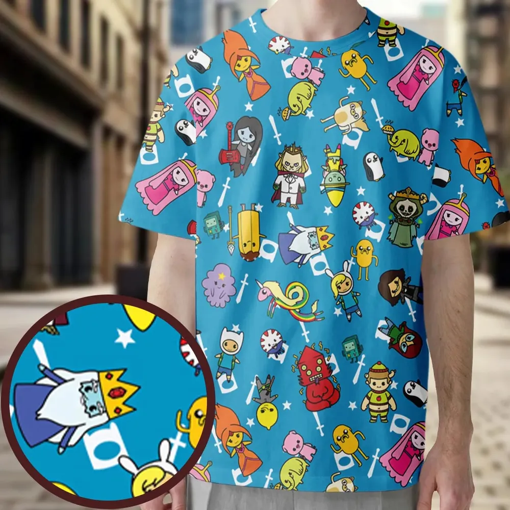 Adventure Time Characters Doodle All-Over Print Unisex T-Shirt - 3