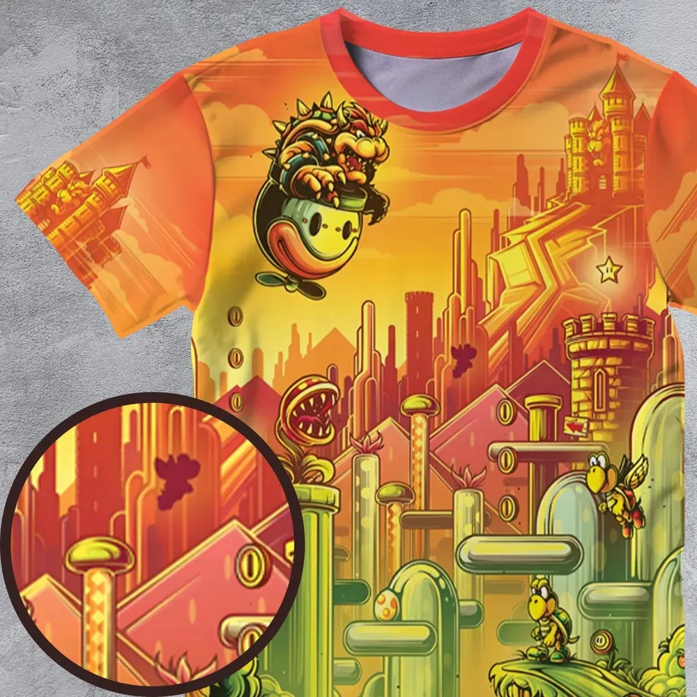 Plumber Kingdom Super Mario All-Over Print Unisex T-Shirt - 4