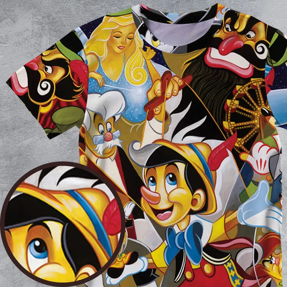 Pinocchio Seamless All-Over Print Unisex T-Shirt - 4