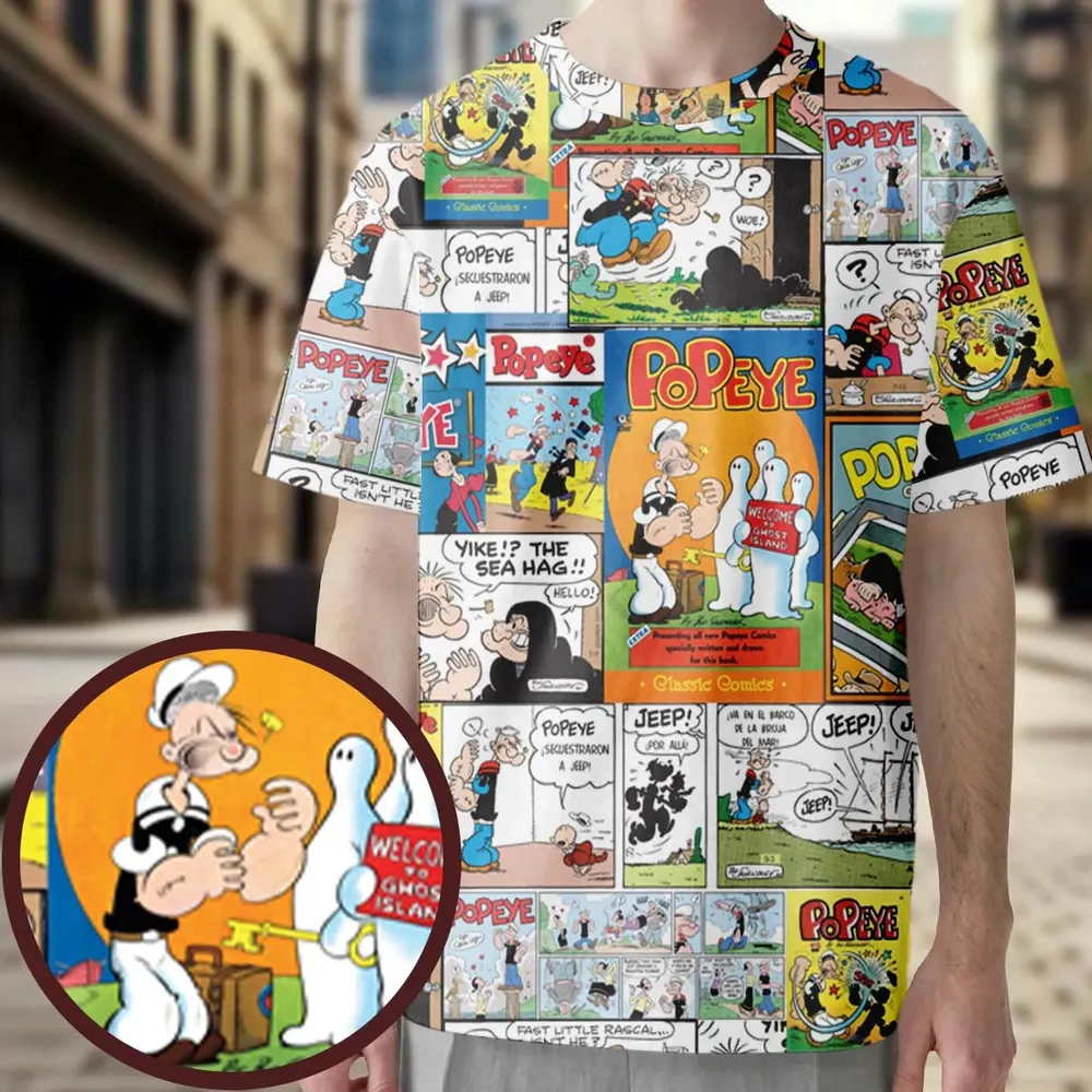 Olive Oyl Popeye Comic All-Over Print Unisex T-Shirt - 3