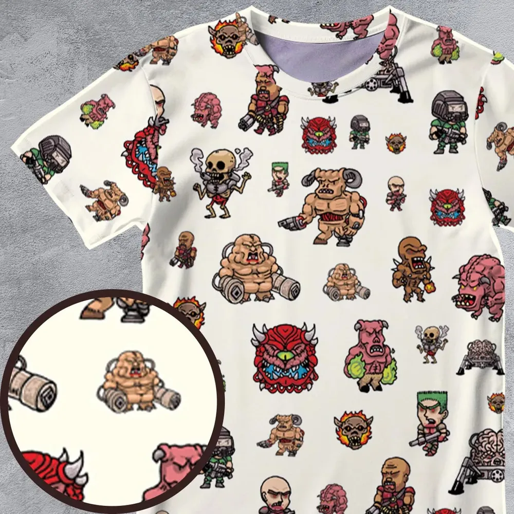 Doom Chibi Characters All-Over Print Unisex T-Shirt - 4
