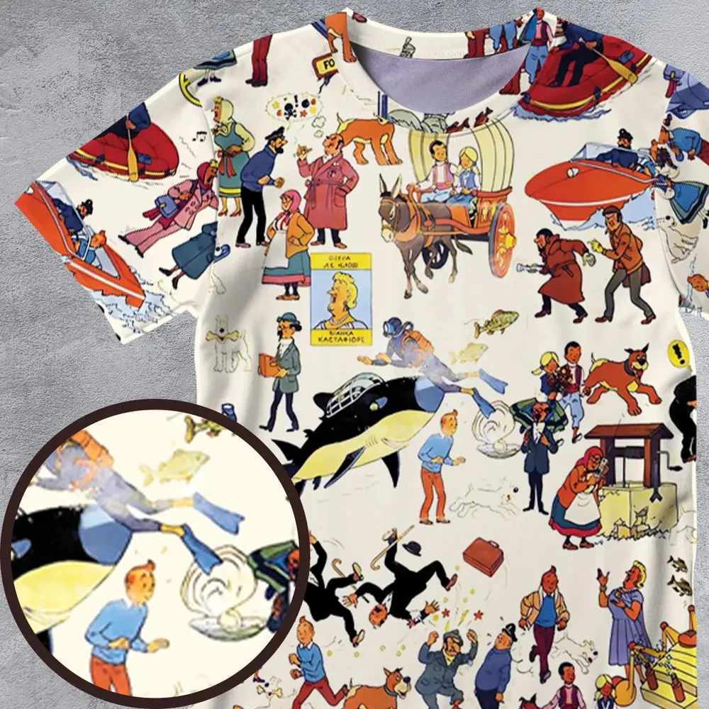 Tintin Adventure Kuifje All-Over Print Unisex T-Shirt - 4