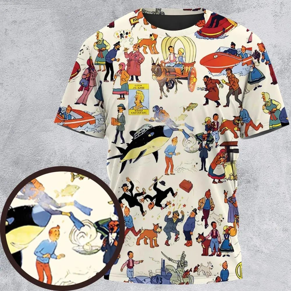 Tintin Adventure Kuifje All-Over Print Unisex T-Shirt - 2