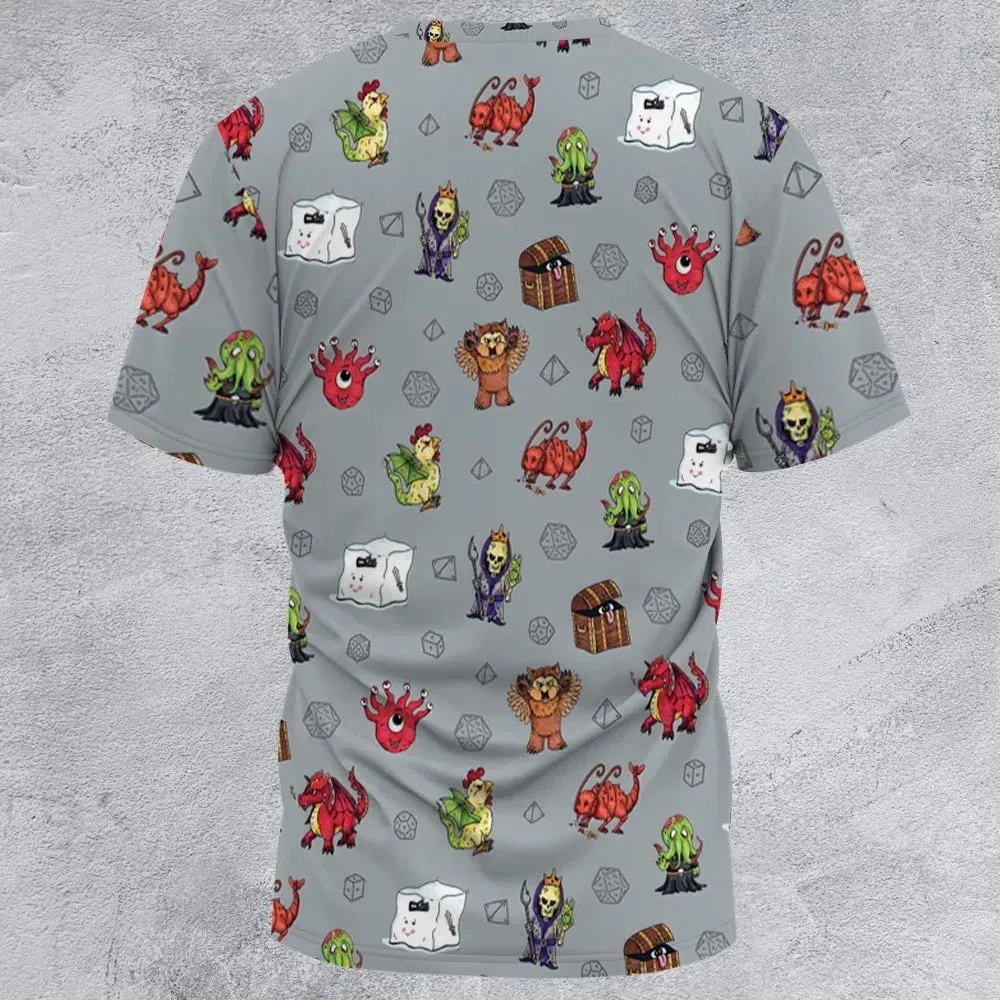 Little Monsters DnD All-Over Print Unisex T-Shirt - 3