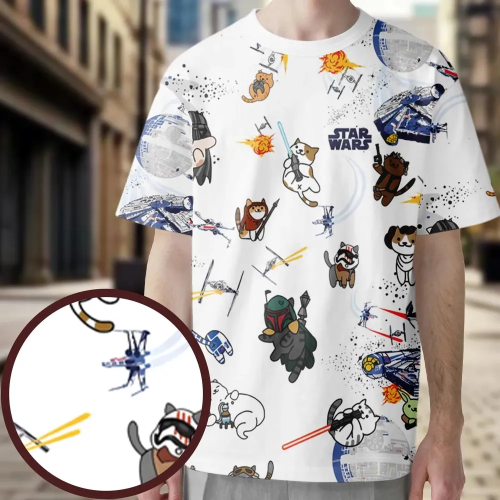Star Wars Cats All-Over Print Unisex T-Shirt - 4