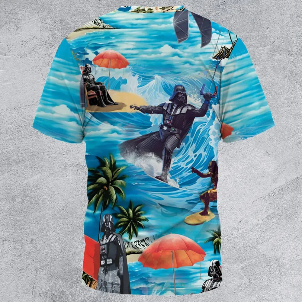 Darth Vader Surfing All-Over Print Unisex T-Shirt - 3