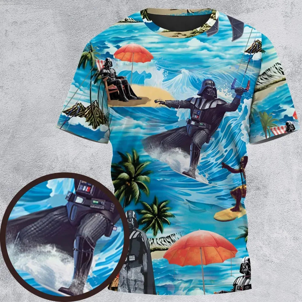 Darth Vader Surfing All-Over Print Unisex T-Shirt - 2