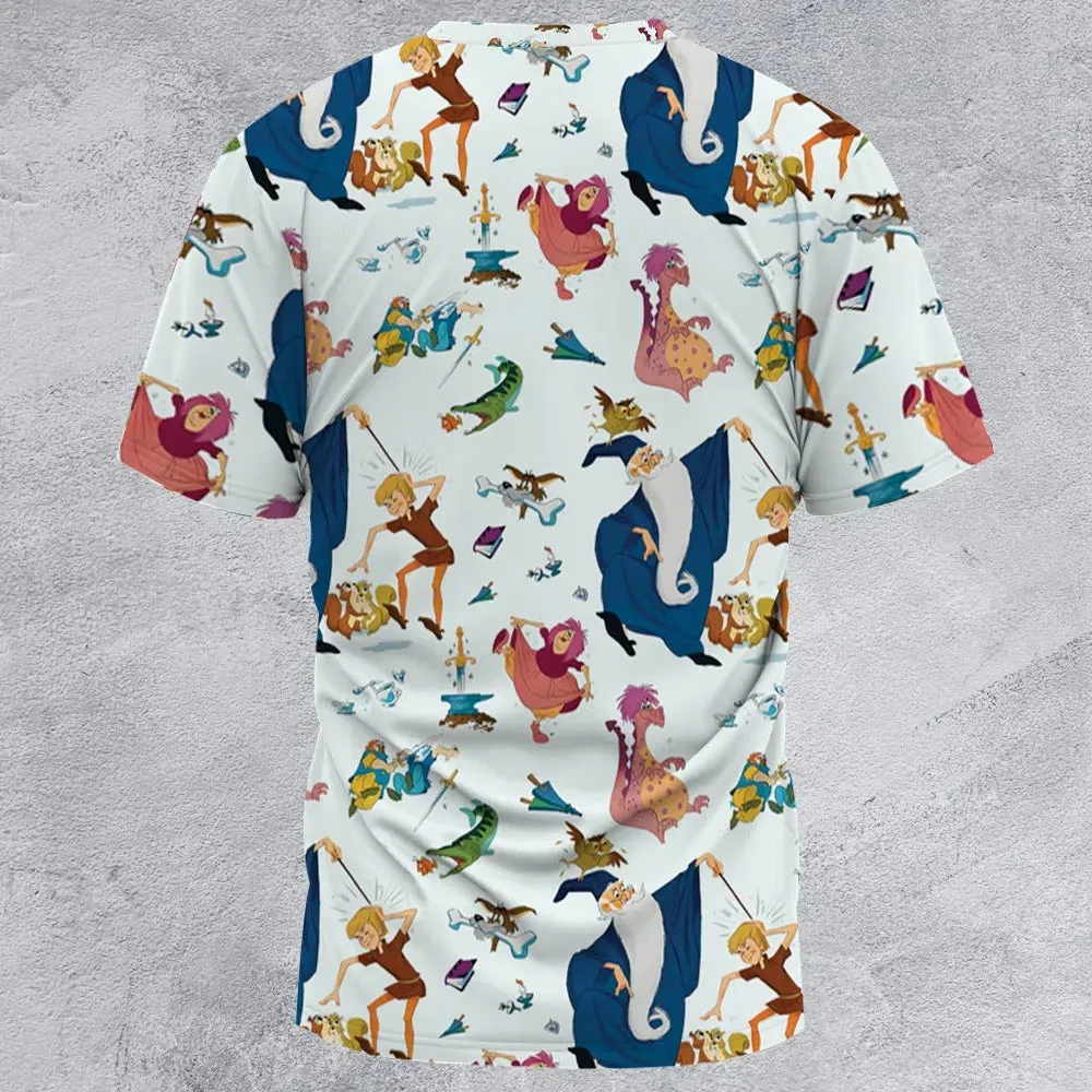 Sword in the Stone Pattern All-Over Print Unisex T-Shirt - 2
