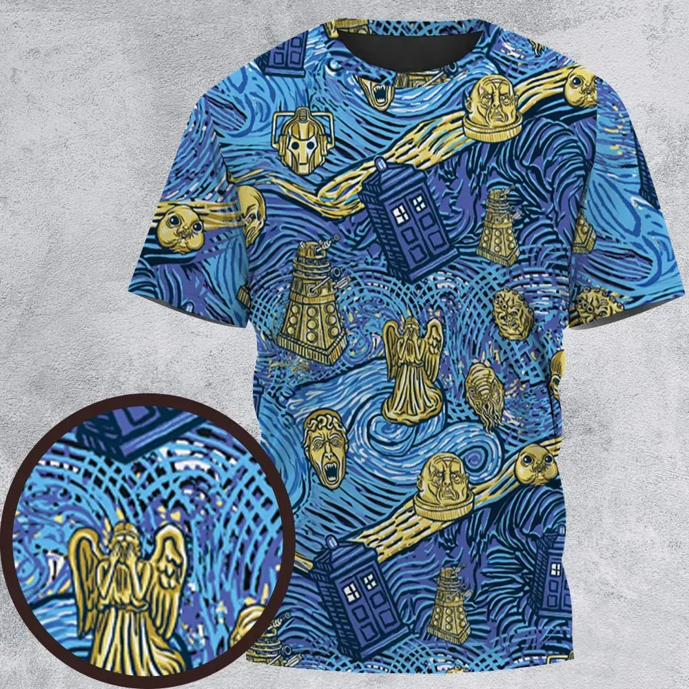 Starry Night Tardis Doctor Who All-Over Print Unisex T-Shirt - 2