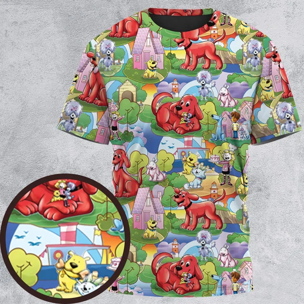 Clifford The Big Red Dog Seamless All-Over Print Unisex T-Shirt - 2