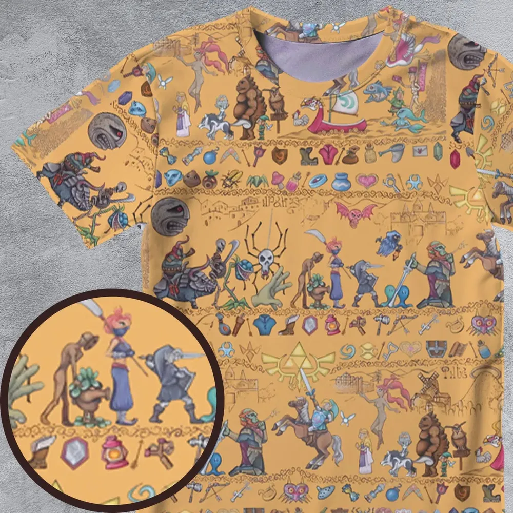 Link's Journey Tapestry The Legend Of Zelda All-Over Print Unisex T-Shirt - 4