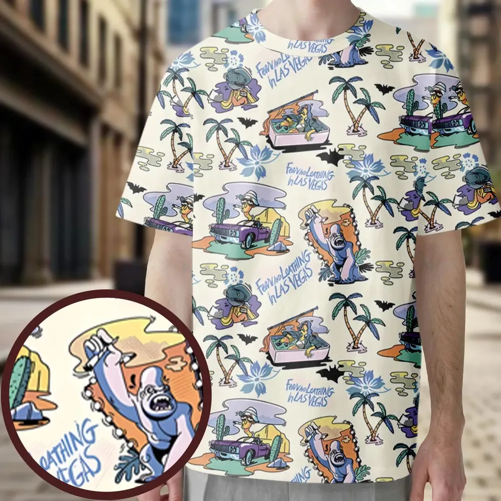 Vacation Fear and Loathing In Las Vegas Pattern All-Over Print Unisex T-Shirt - 4