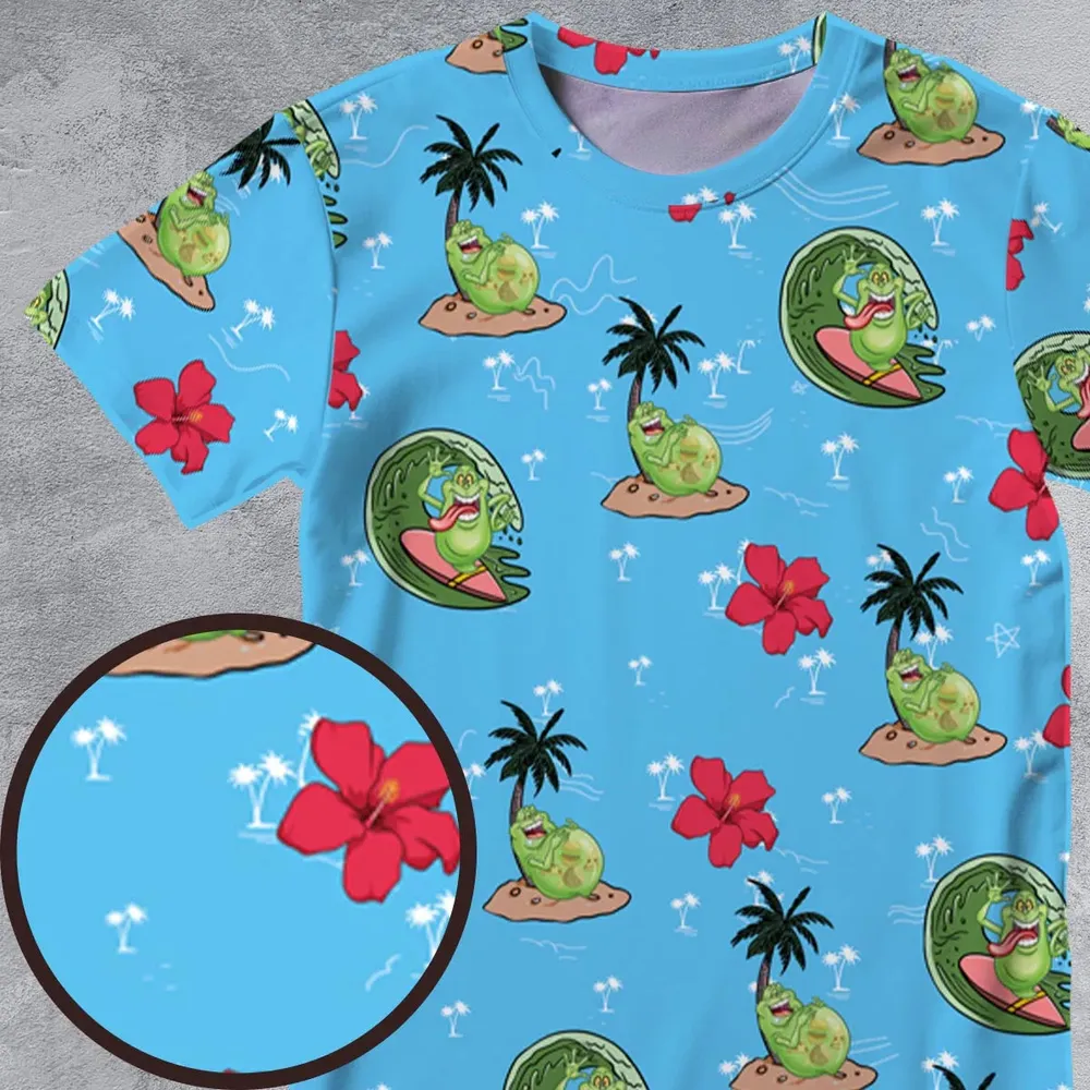 Ghostbusters Slimer Summer Vibes All-Over Print Unisex T-Shirt - 4