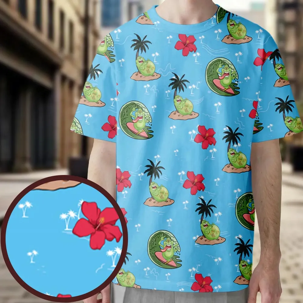 Ghostbusters Slimer Summer Vibes All-Over Print Unisex T-Shirt - 3