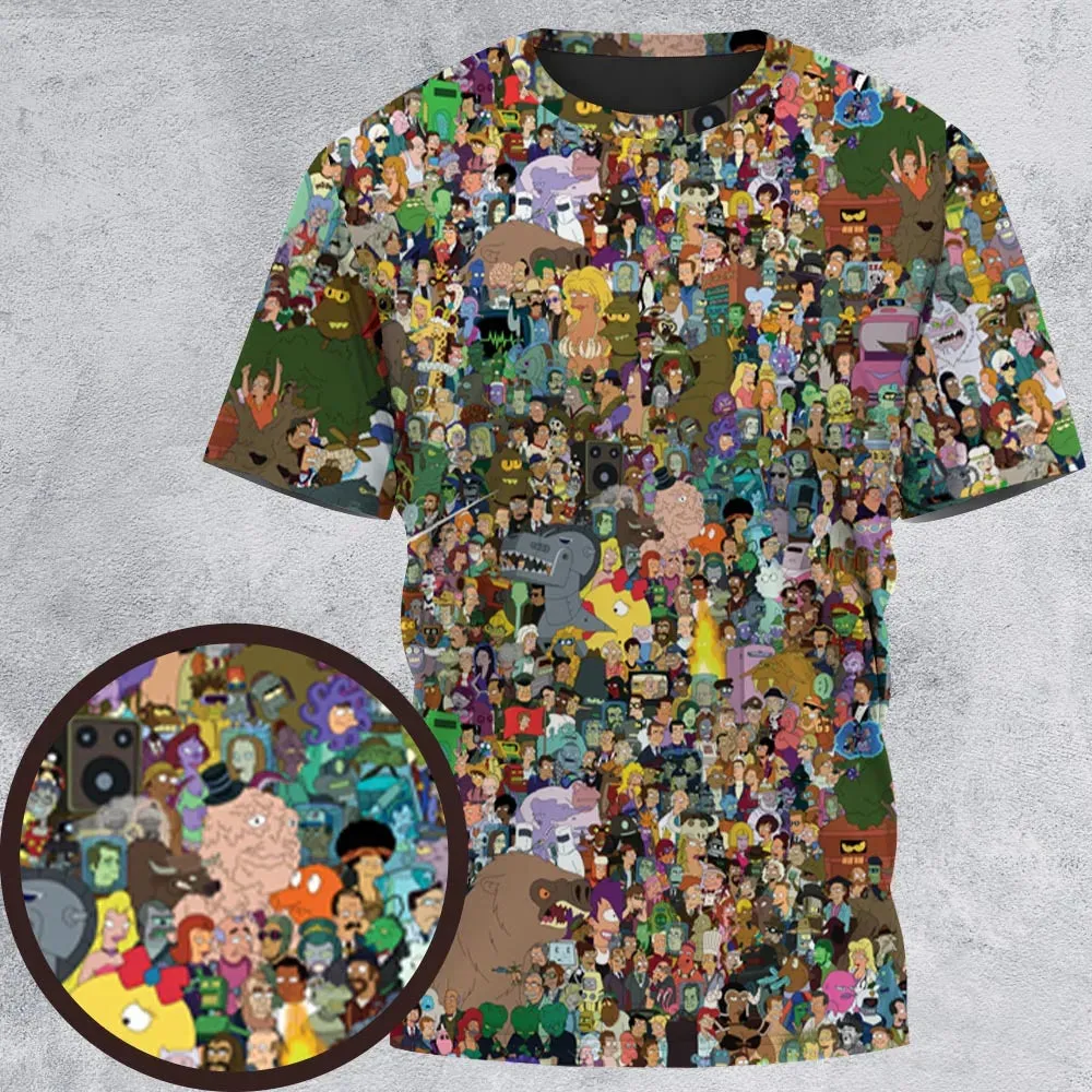 Futurama Characters All-Over Print Unisex T-Shirt - 2
