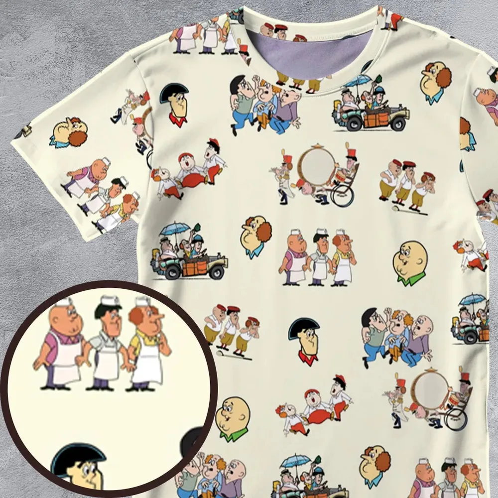 Three Stooges Cartoon 1965 All-Over Print Unisex T-Shirt - 4