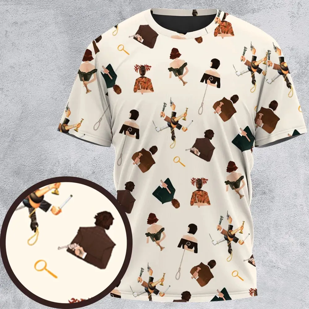 Clue The Movie Characters Pattern All-Over Print Unisex T-Shirt - 2