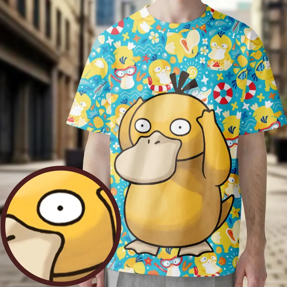 Psyduck Power Pokemon All-Over Print Unisex T-Shirt - 3