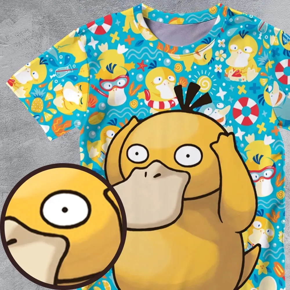Psyduck Power Pokemon All-Over Print Unisex T-Shirt - 4