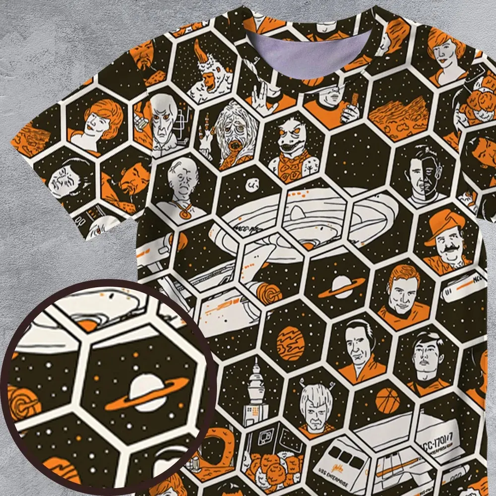 TrekToon Star Trek Hive Pattern All-Over Print Unisex T-Shirt - 4