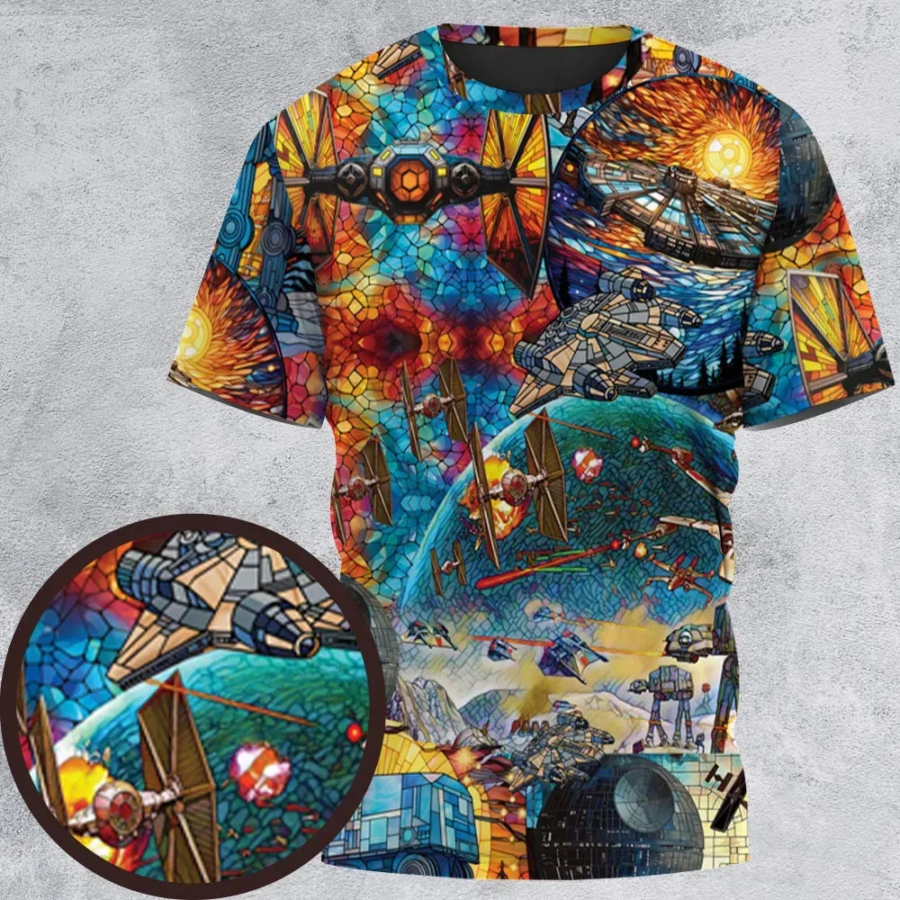 Spaceships Death Star Suncatcher Glass All-Over Print Unisex T-Shirt - 2
