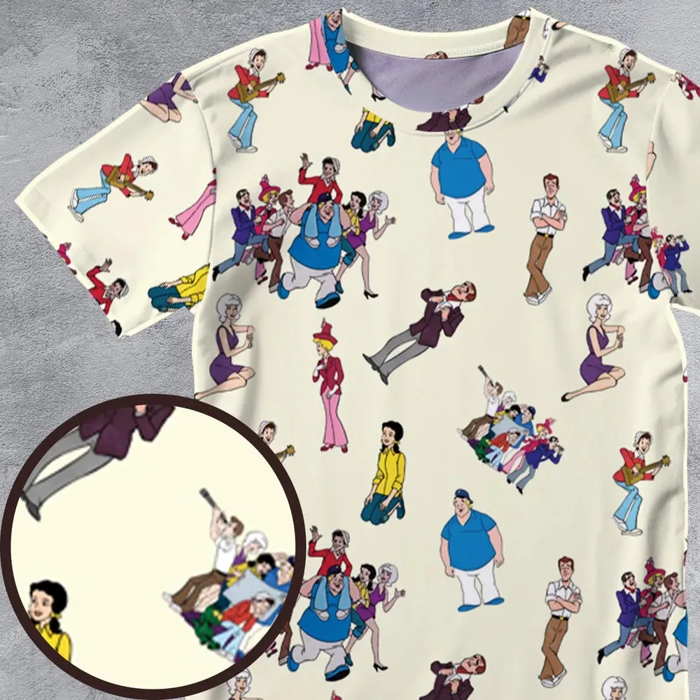 The New Adventures of Gilligan Pattern All-Over Print Unisex T-Shirt - 4