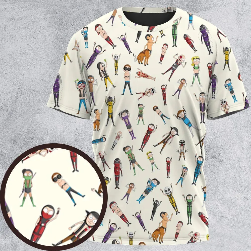 Morty Kombat Morty and Mortal Kombat Mashup All-Over Print Unisex T-Shirt - 2