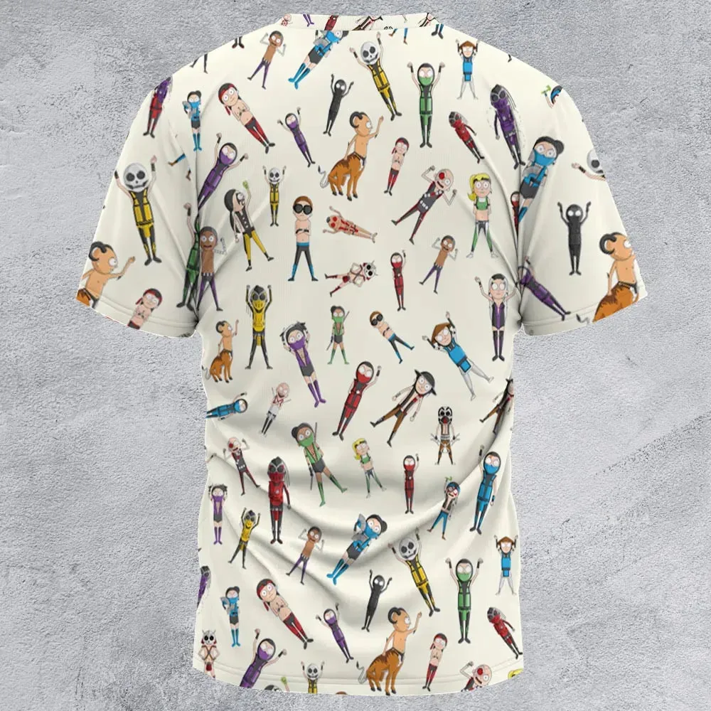 Morty Kombat Morty and Mortal Kombat Mashup All-Over Print Unisex T-Shirt - 3