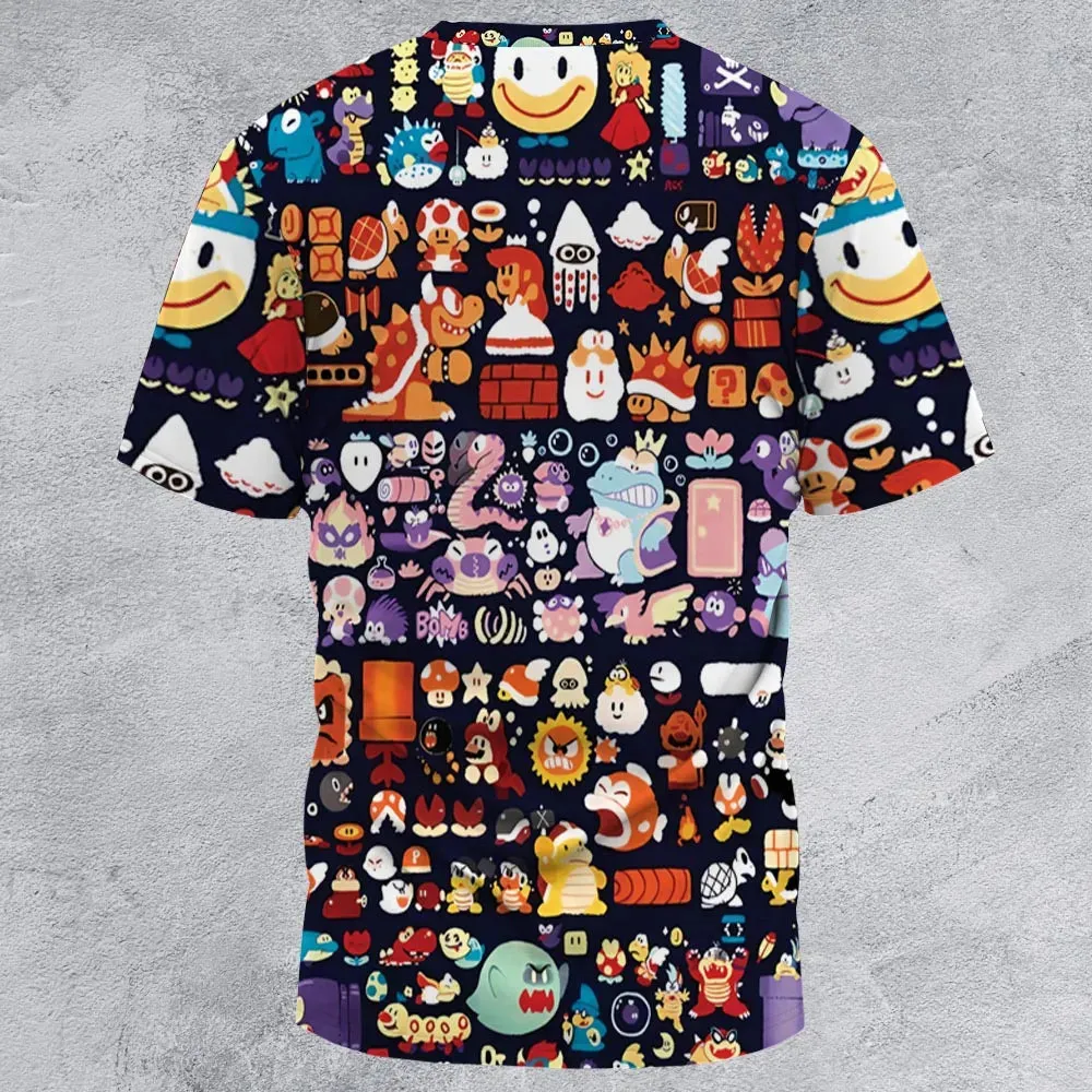 Mario Colors Super Mario All-Over Print Unisex T-Shirt - 3