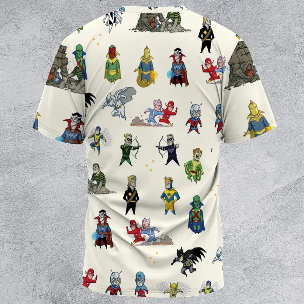 Chillin' and Battle Marvel vs DCU All-Over Print Unisex T-Shirt - 2