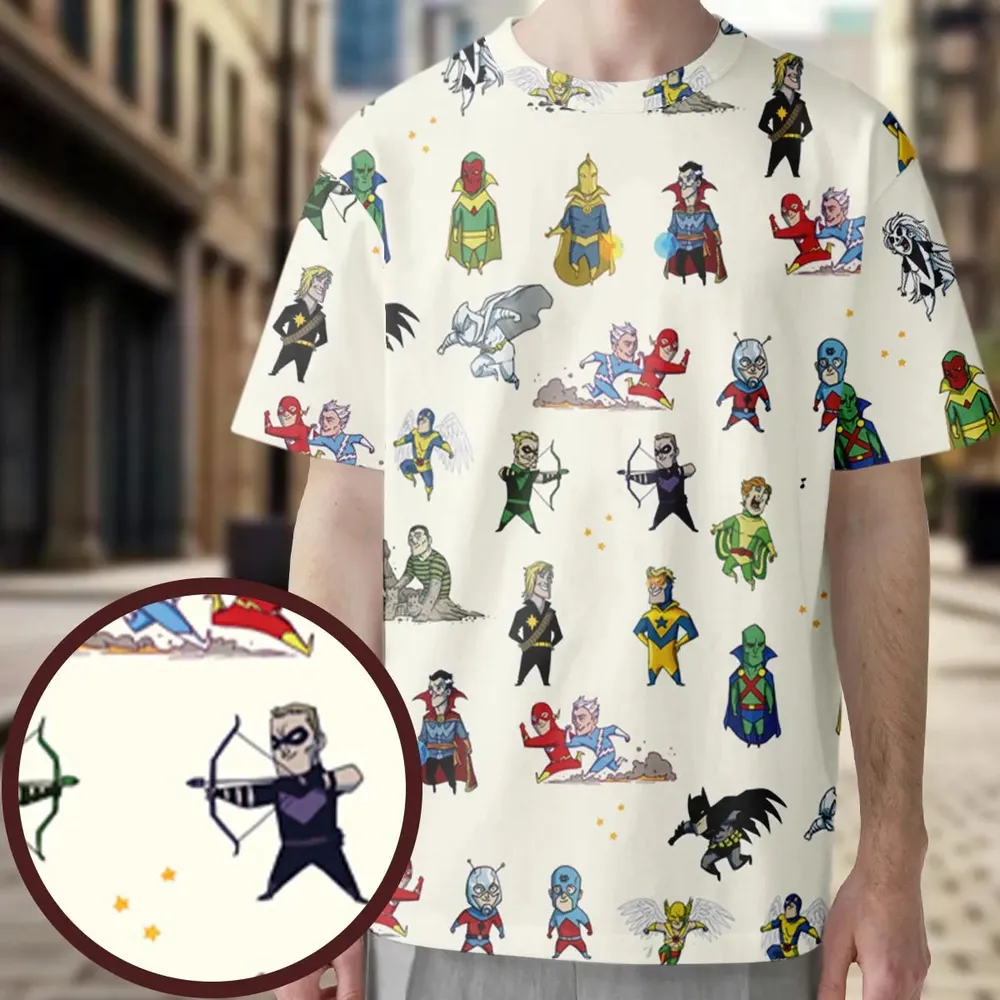 Chillin' and Battle Marvel vs DCU All-Over Print Unisex T-Shirt - 3