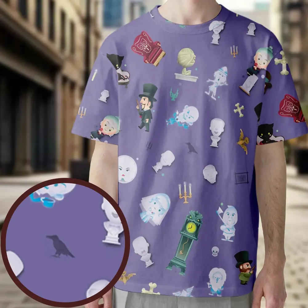Ghoul Chic Haunted Mansion All-Over Print Unisex T-Shirt - 3