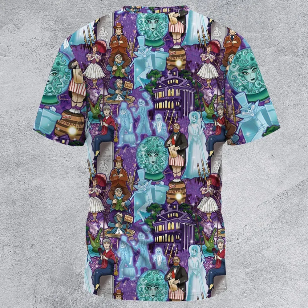 Foolish Mortal Supply Haunted Mansion All-Over Print Unisex T-Shirt - 2