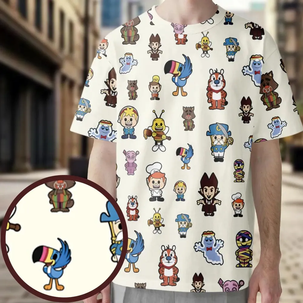 Breakfast Club Cereal Mascot All-Over Print Unisex T-Shirt - 4