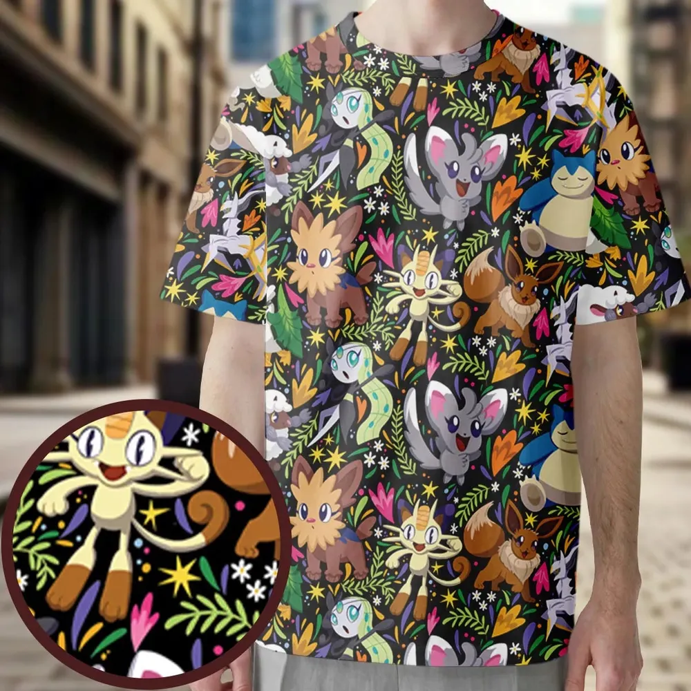 Exotic Tropical Pokemon All-Over Print Unisex T-Shirt - 3