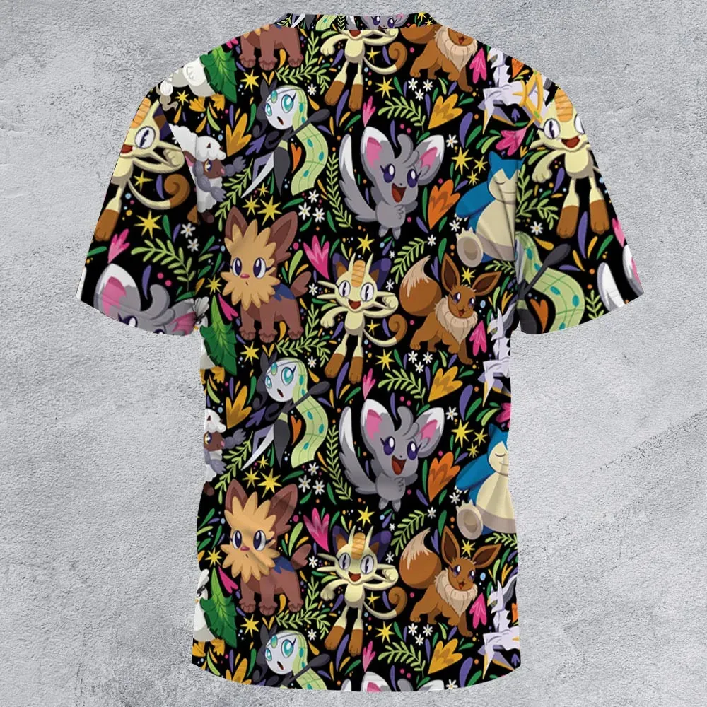 Exotic Tropical Pokemon All-Over Print Unisex T-Shirt - 2